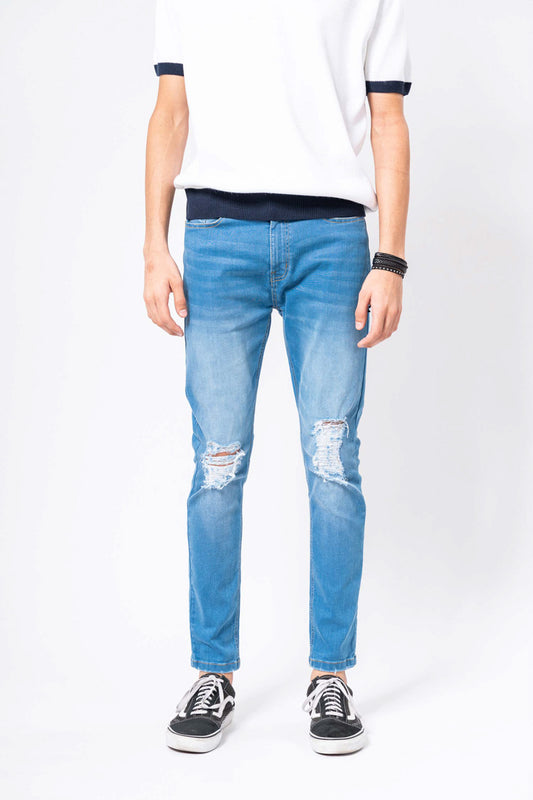 HNH  Slim Fit Cropped Jeans PT0002M-BLU