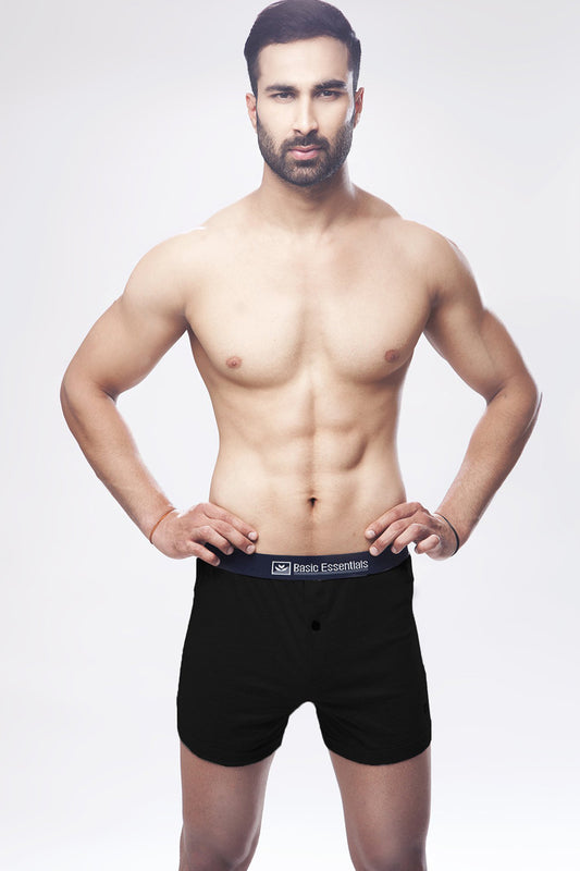 Jersey Boxer Black For Men (Pack Of 1)