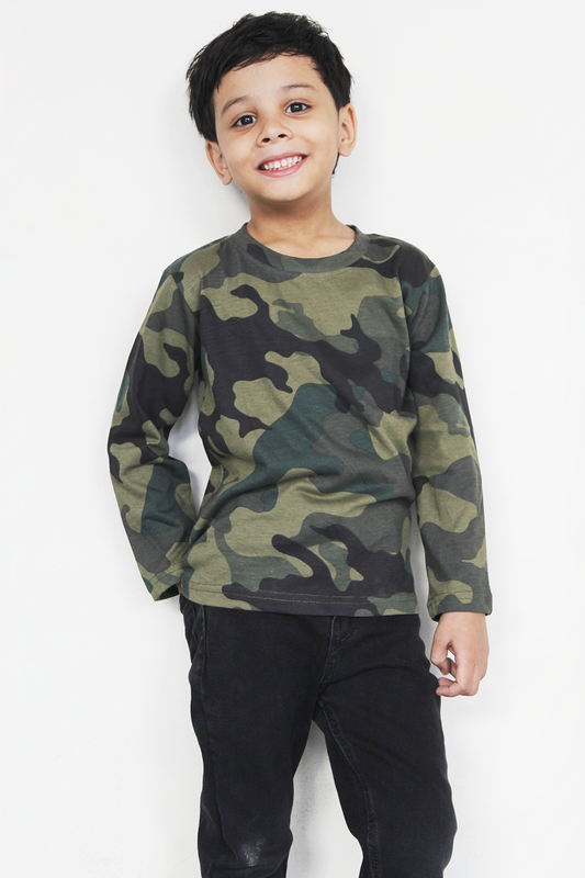 Full Sleeves Camouflage T-Shirt For Boys