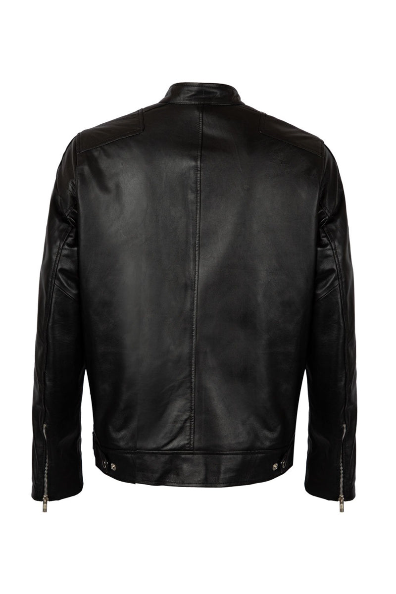 Premium Leather Jacket With Zipper Pockets