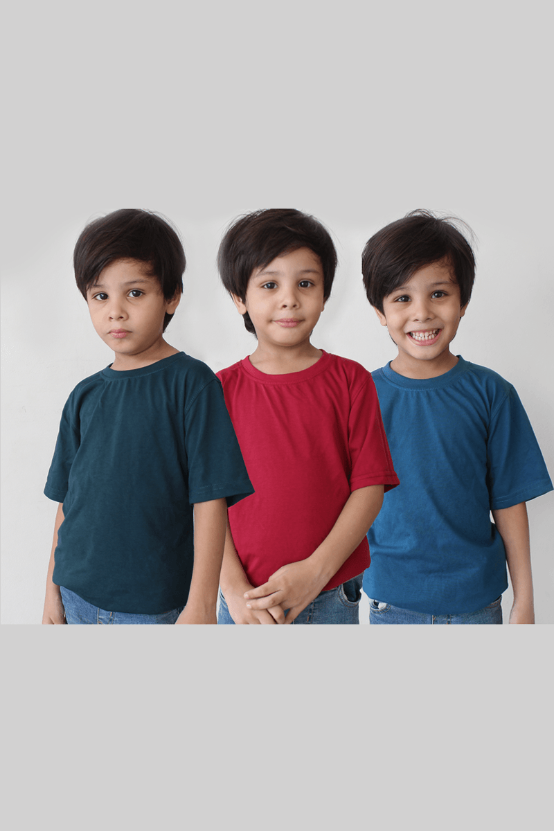 Pack Of 3 Multicolor Round Neck Half Sleeves T-Shirt - BuyZilla.pk