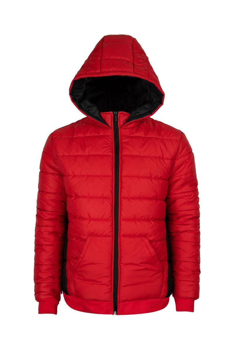 High Fashion Puffer Jacket With Cut and Sew Panel and Hoodie-HMJPW210020