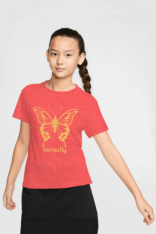 Girl's Hey My Butterfly Graphic Tee Shirt