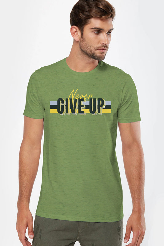 Men's Never Give Up Graphic Tee Shirt