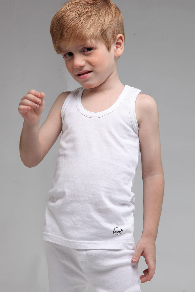 Casual Vest White For Boys (Pack Of 1)