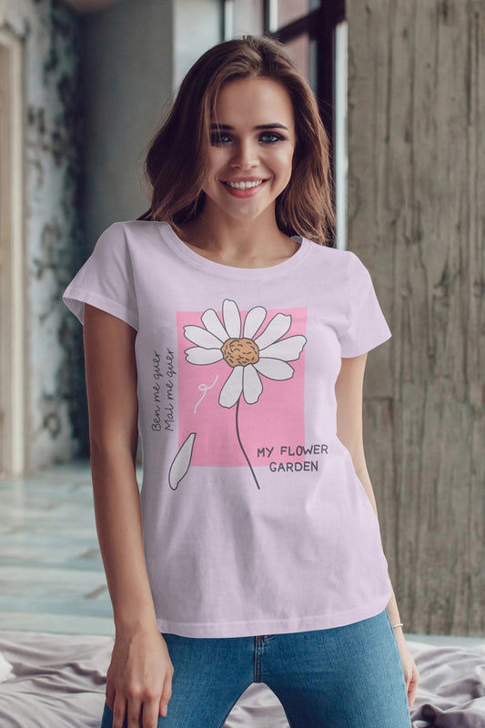Women's Flower Garden Graphic Tee Shirt