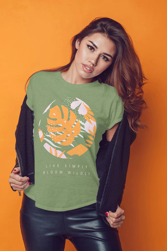 Women's Live Simply, Bloom Wildly Graphic Tee Shirt