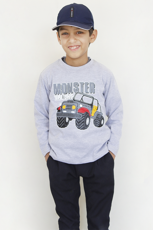 Full Sleeves Heather Grey T-Shirt For Kids