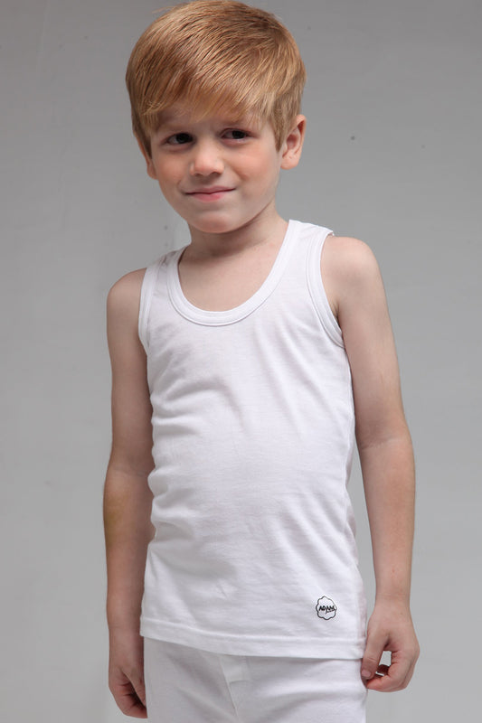 Casual Vest White For Boys (Pack Of 1)