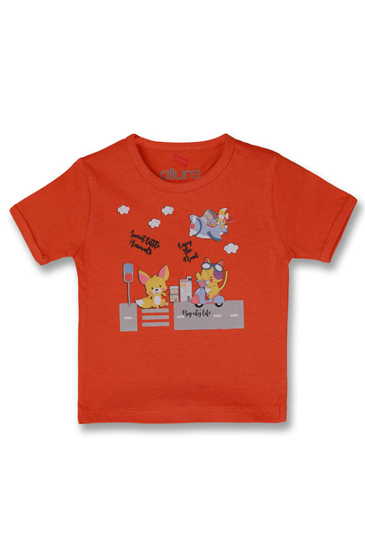 AllureP T-Shirt HS Orange Animals