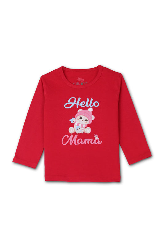 AllurePremium Full SleeveS T-Shirt Red Mama