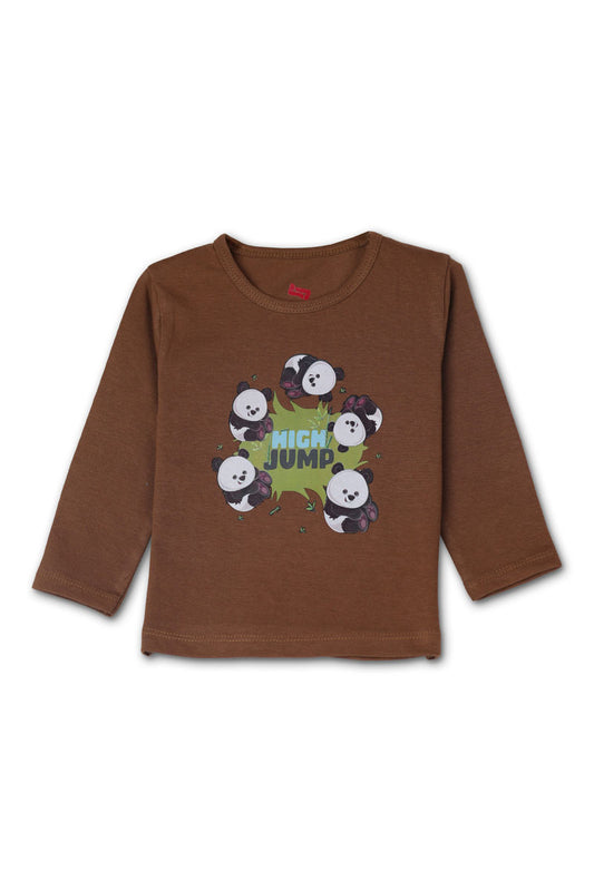 AllurePremium Full SleeveS T-Shirt Brown Panda
