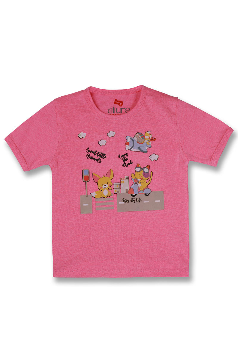 AllureP T-Shirt HS L Pink Animals
