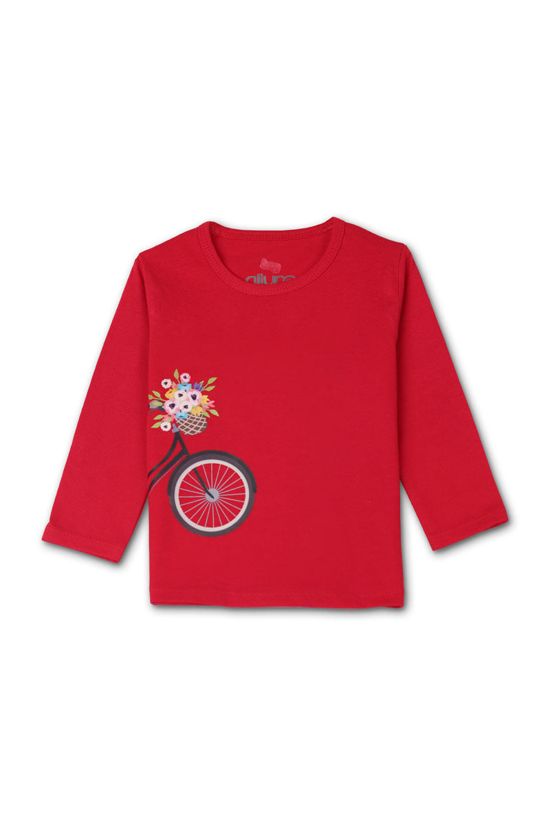 AllurePremium Full SleeveS T-Shirt Red Cycle