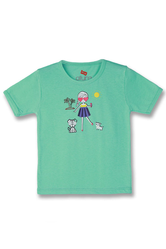 AllureP T-Shirt HS L Green Icecream Girl