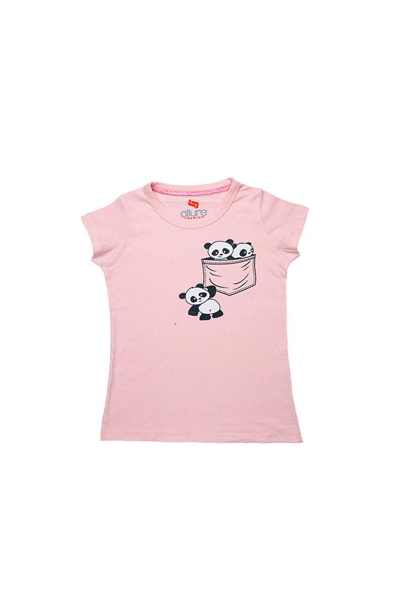 AllureP Girls T-Shirt Bear Pink