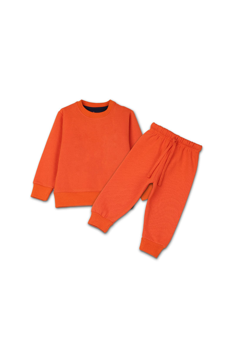 AllurePremium Plain Sweat shirt with trouser Orange Combo-4
