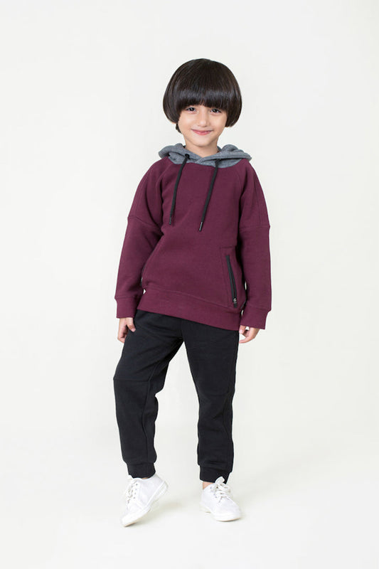 Boys' Contrast Pull Over Hoodie