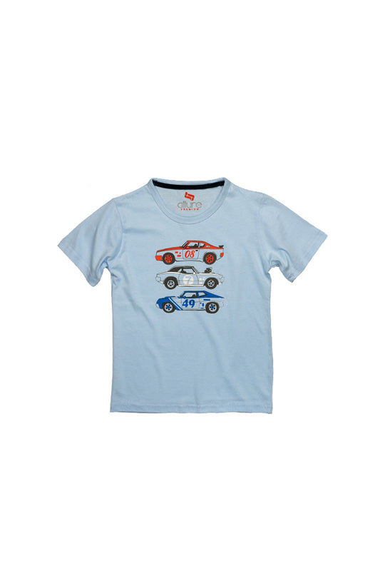 AllureP Boys T-Shirt Cars Sky Blue