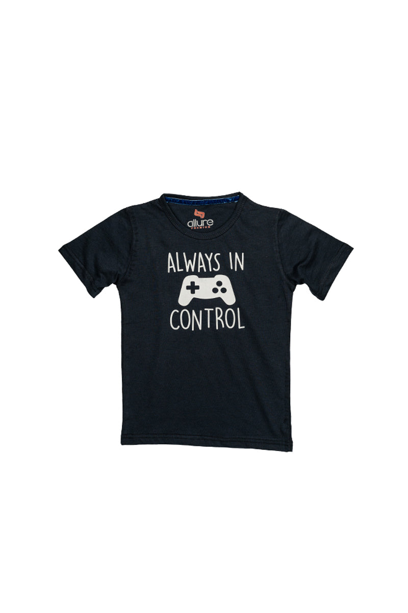 AllureP Boys T-Shirt In Control Navy Blue
