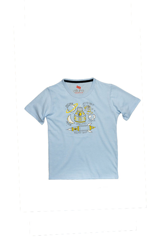 AllureP Boys T-Shirt Rocket Sky Blue