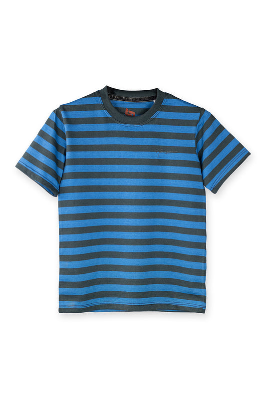 AllureP Kids T-Shirt H-S Dark Grey Blue Striped