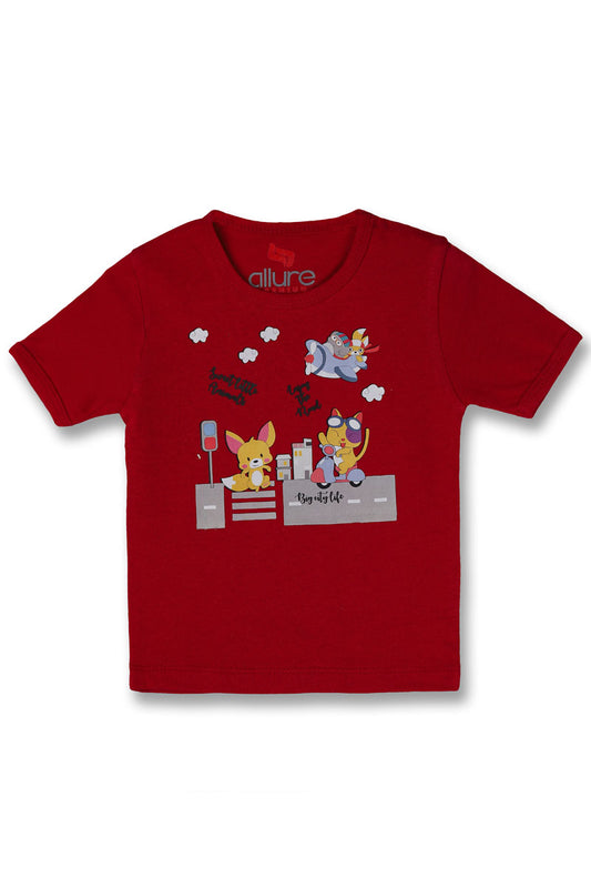 AllureP T-Shirt HS Red Animals
