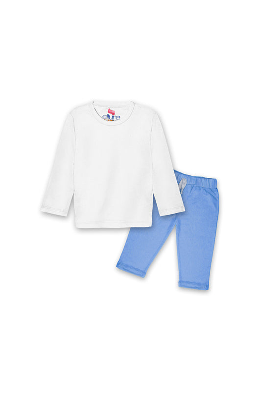 AllureP T-shirt White L Blue Trousers