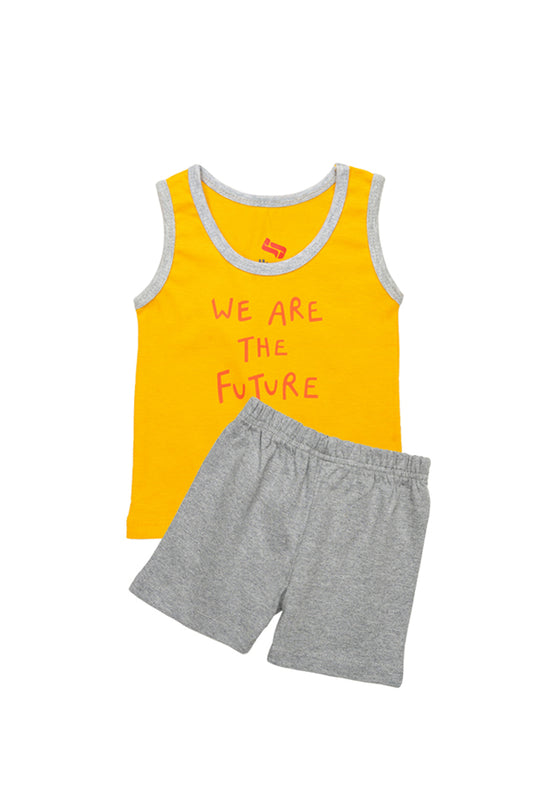 AllureP Yellow Future S-L Grey Shorts