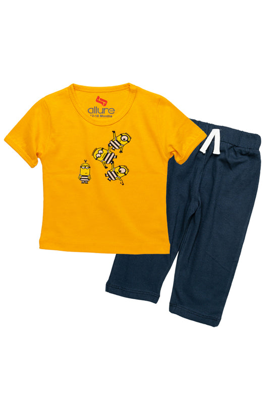 AllureP Yellow Minnions H-S Navy Blue Trousers