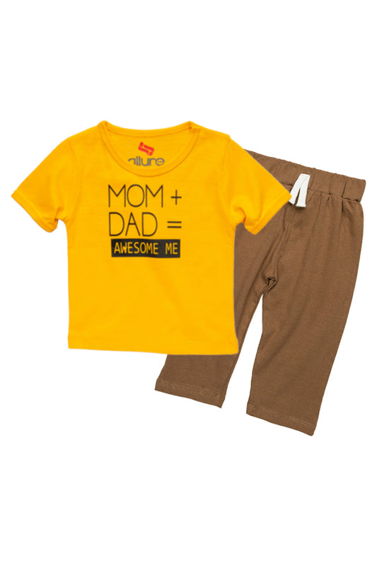 AllureP Yellow Mom Dad H-S Brown Trousers