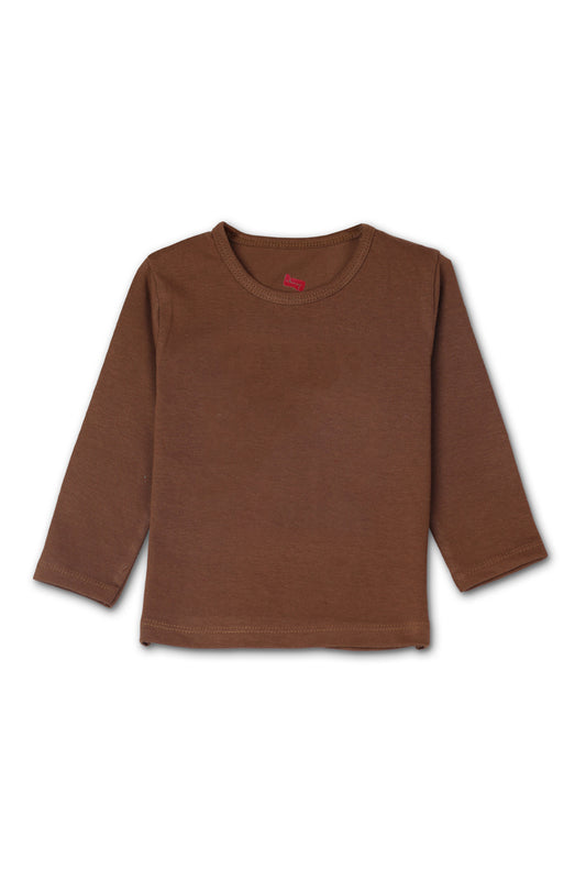 AllurePremium Full SleeveS Plain T-Shirt Brown