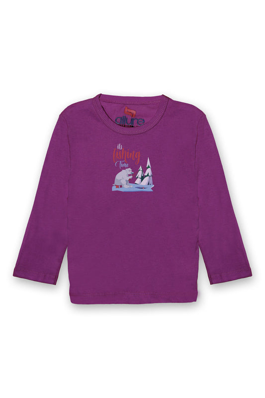 AllurePremium Full Sleeves T-Shirt Purple Fishing