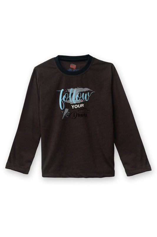 AllurePremium Kids Full Sleeves T-Shirt Dream Brown