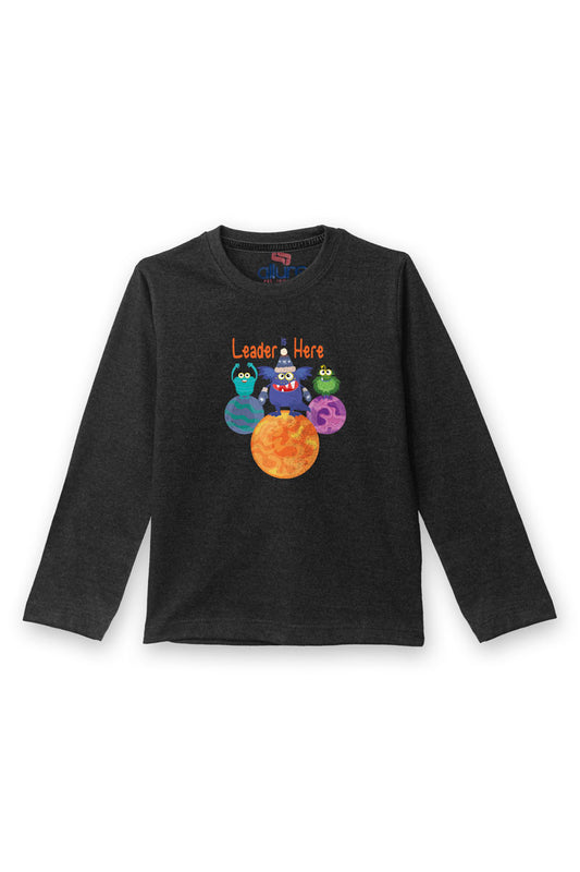 AllurePremium Kids Full Sleeves T-Shirt Leader Charcoal