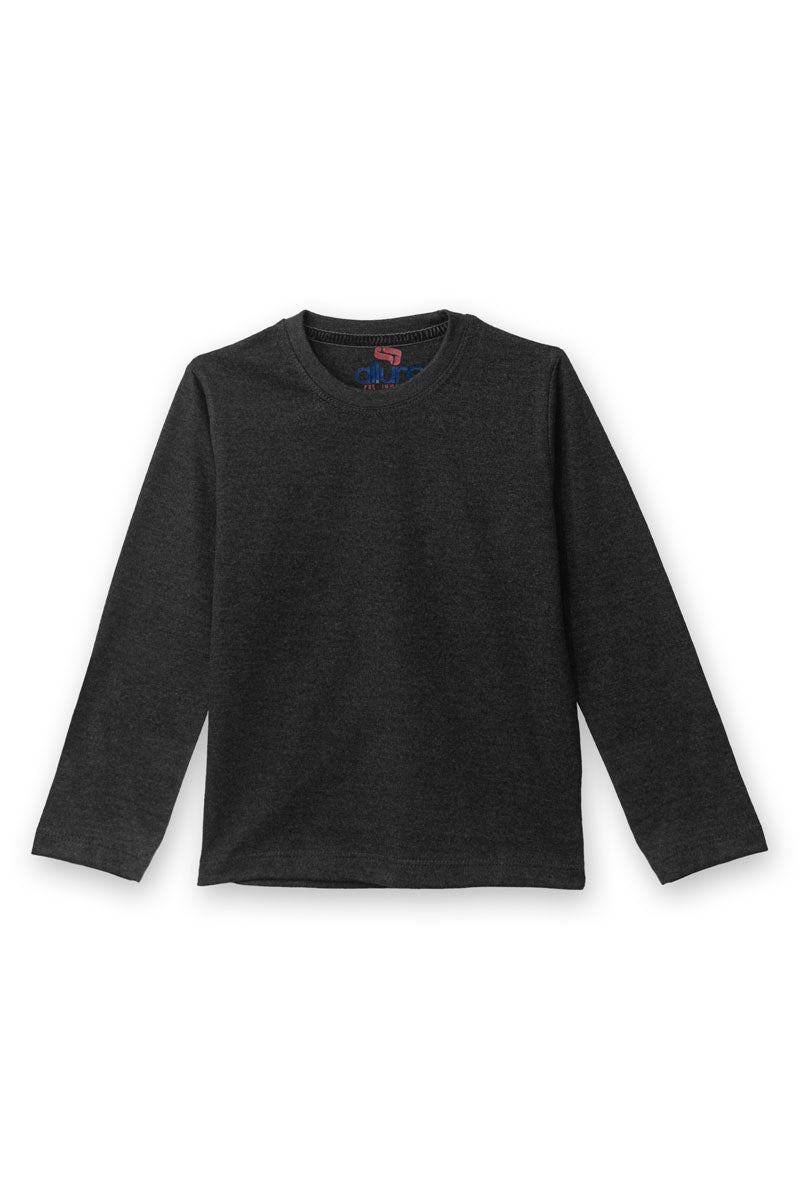 AllurePremium Kids Full Sleeves T-Shirt Plain Charcoal