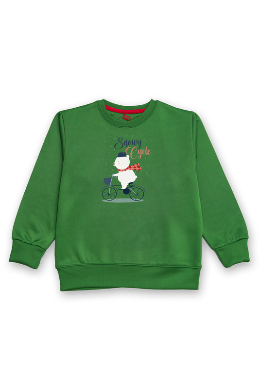 AllurePremium Kids Sweat Shirt Green Snowy