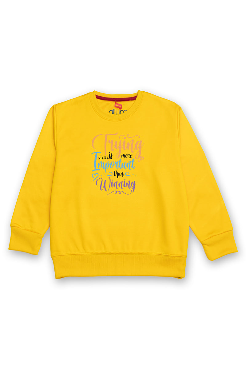 AllurePremium Kids Sweat Shirt Yellow Winning