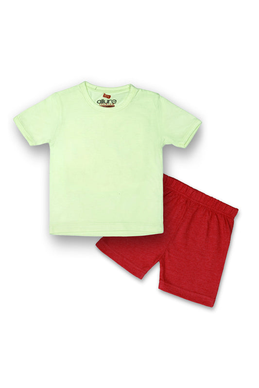 AllurePremium Lime Plain H-S Red Shorts