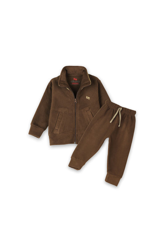AllurePremium Puller Fleece Jacket With Trousers C Brown