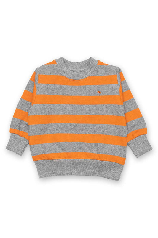 AllurePremium Sweat Shirt Orange Grey Stripes