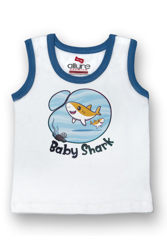 AllurePremium T-shirt S-L Baby Shark White Blue