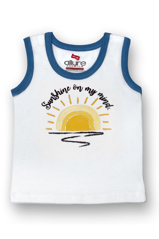 AllurePremium T-shirt S-L Sunshine Mind White Blue