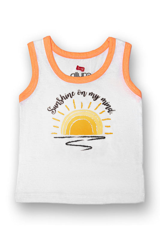 AllurePremium T-shirt S-L Sunshine Mind White Orange