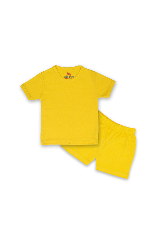 AllurePremium Yellow Plain H-S Yellow Shorts