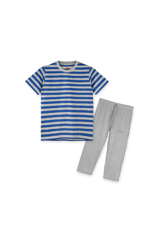Allurepremium Boys T-Shirt BGR Striped With Pajama