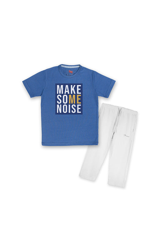 Allurepremium Boys T-Shirt Blue Noise With Pajama