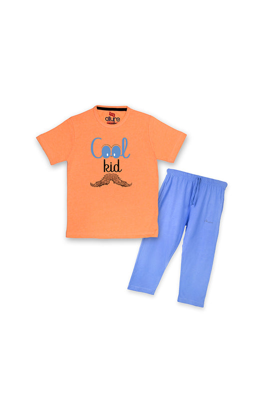 Allurepremium Boys T-Shirt Orange Cool With Pajama