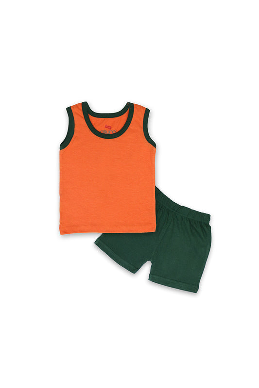 Allurepremium Orange Plain S-L Dark Green Shorts
