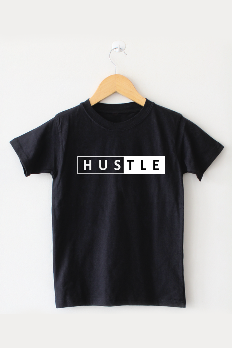 Hustle T-Shirt For Men, Round Neck Half Sleeves